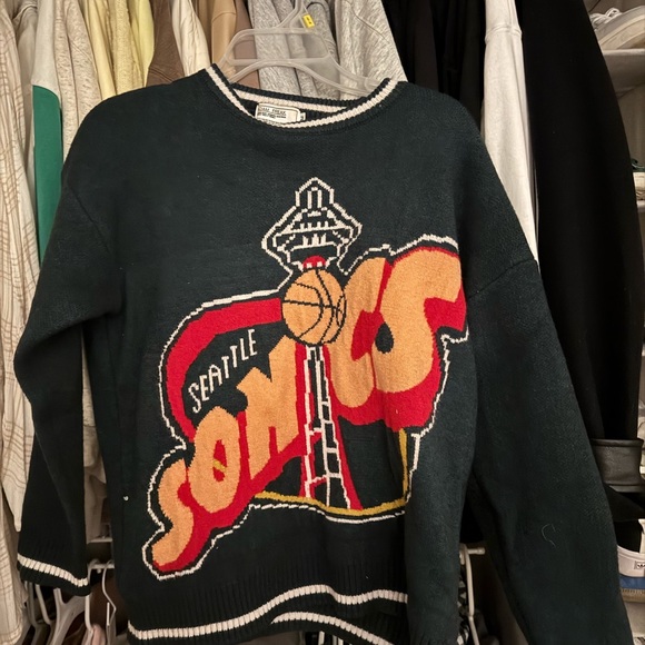Seattle Sonics Dark Green Sweater - Picture 1 of 2